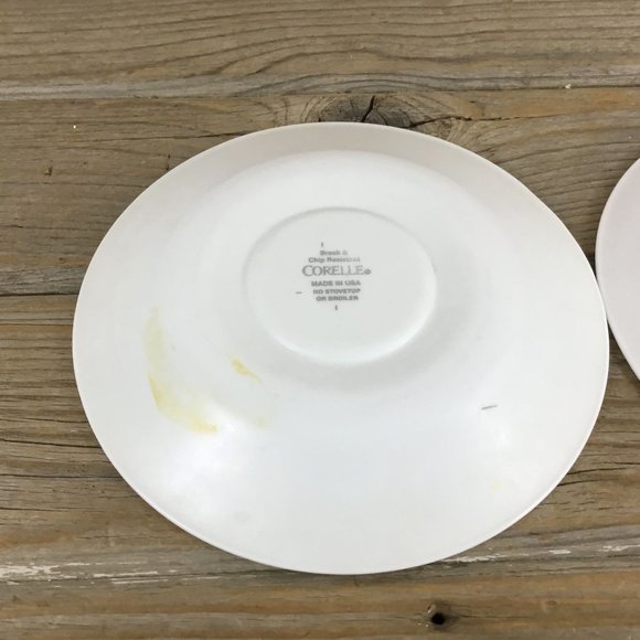 Corelle Casa Flora Yellow and Blue Three Ring Saucers 6 1/4”, Set Of Two - Picture 4 of 5